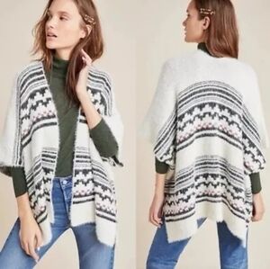 Anthro | Aztec Print Eyelash Wrap Poncho